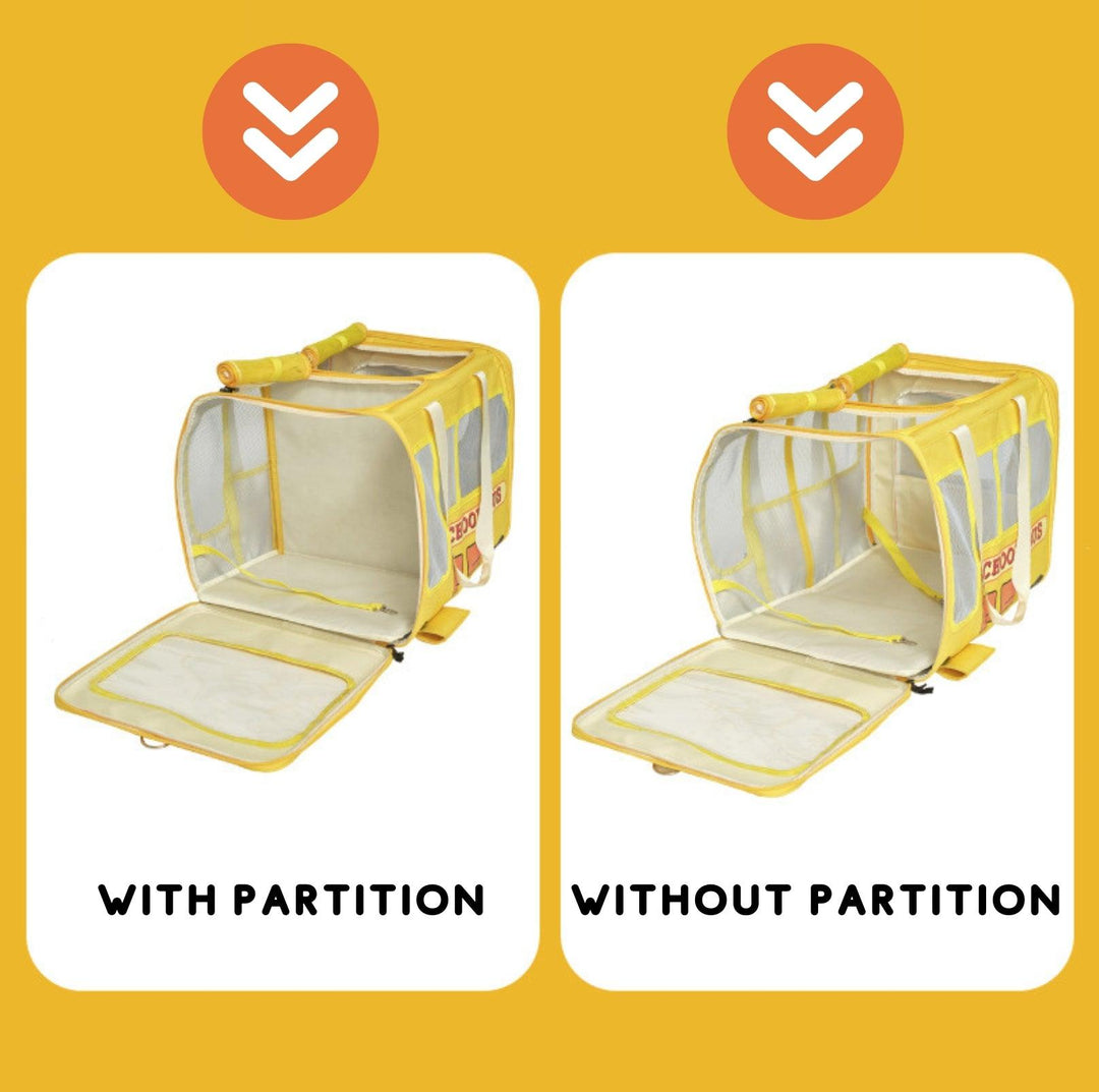 PurLab Multifunctional School Bus Pet Travel Carrier Cat Carrier