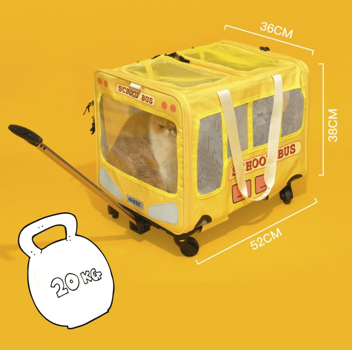 PurLab Multifunctional School Bus Pet Travel Carrier Cat Carrier