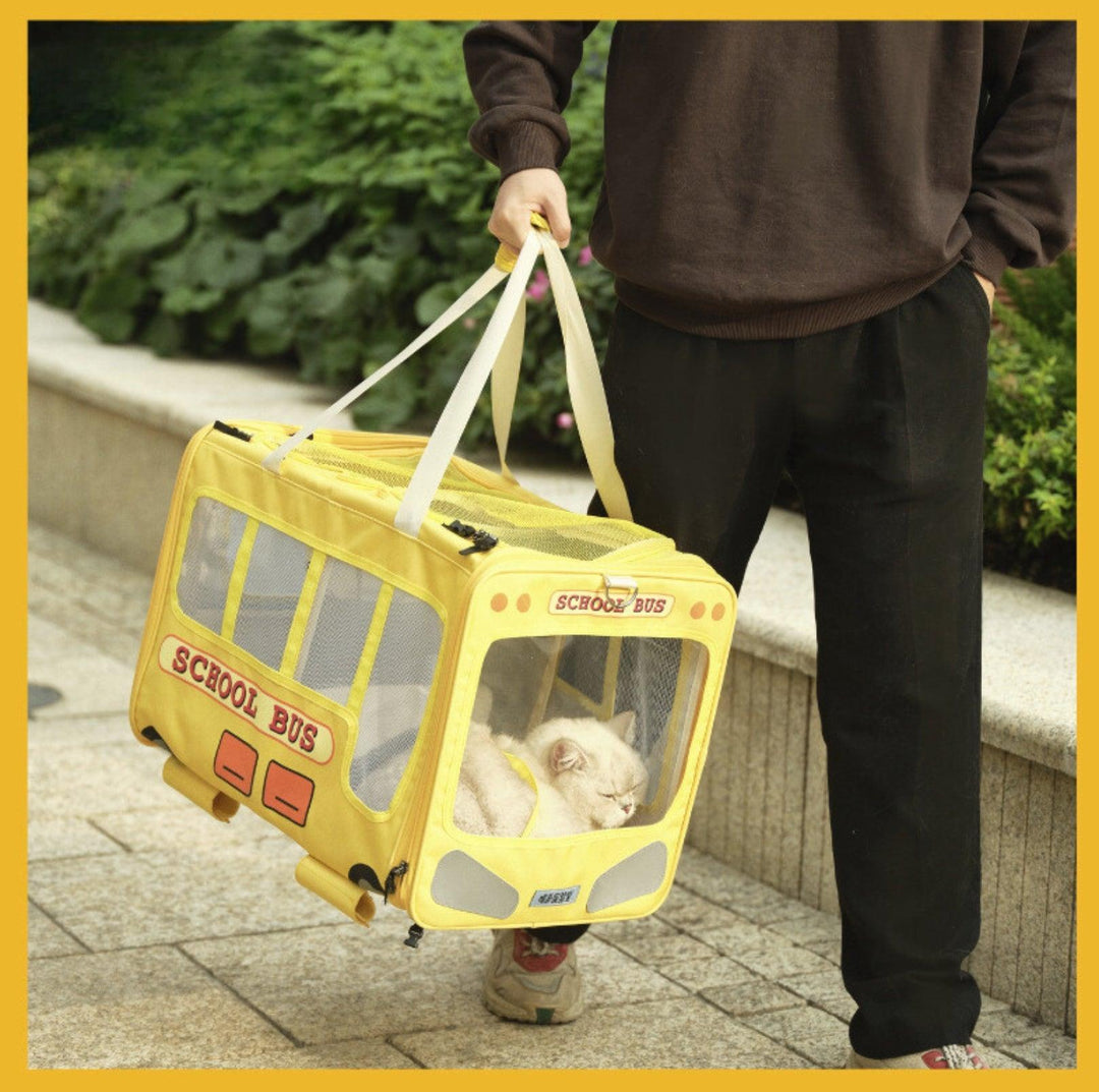 PurLab Multifunctional School Bus Pet Travel Carrier Cat Carrier
