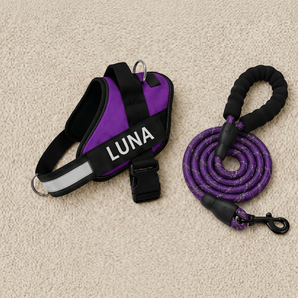 Personalized No-Pull Dog Harness with Front D-Ring – Designed for Neck &amp; Shoulder Relief