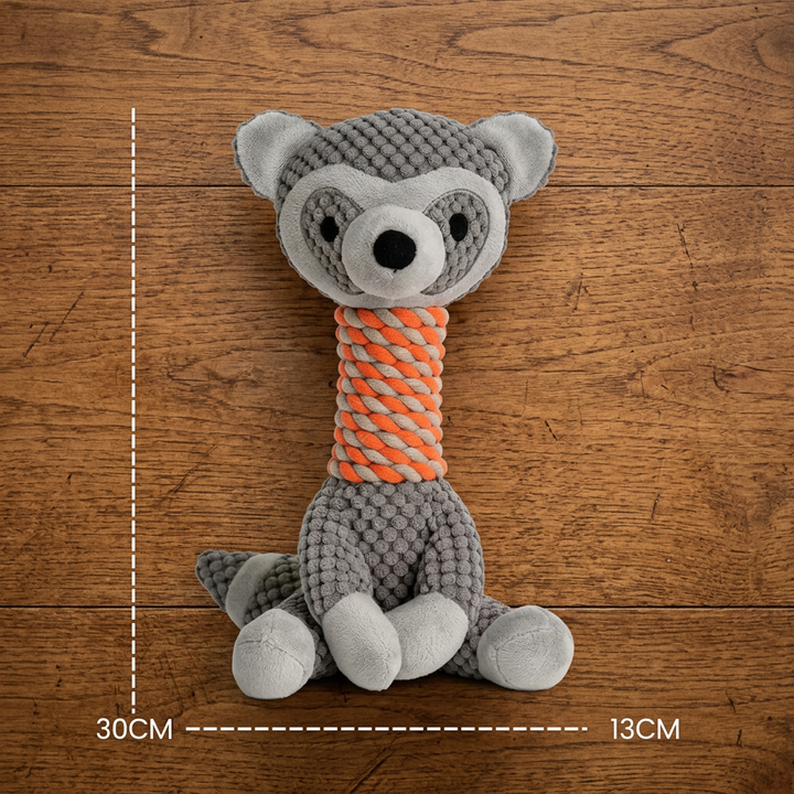 Durable Animal Plush Rope Dog Toy with Squeaker &amp; Teeth Cleaning