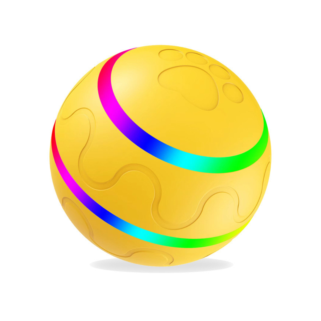 Robust and durable self-rolling dog toy ball