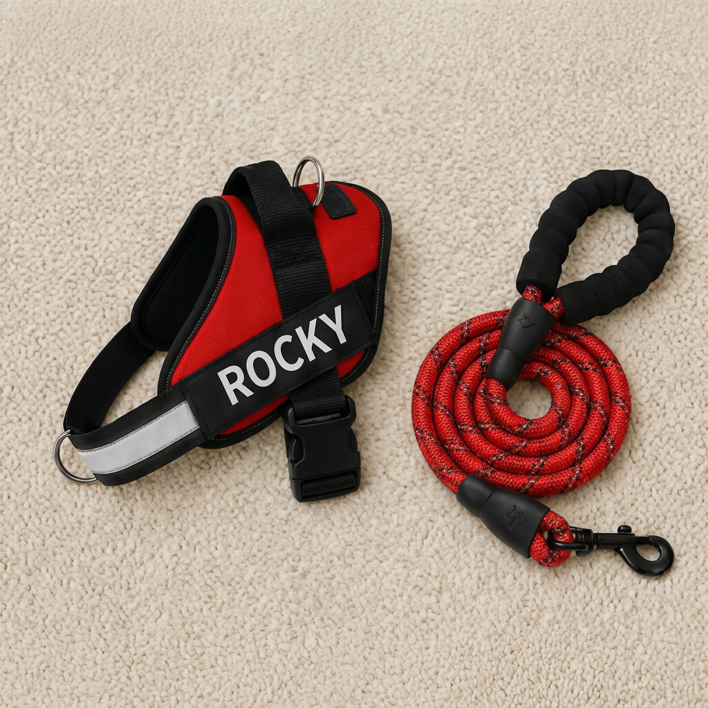 Personalized No-Pull Dog Harness with Front D-Ring – Designed for Neck &amp; Shoulder Relief