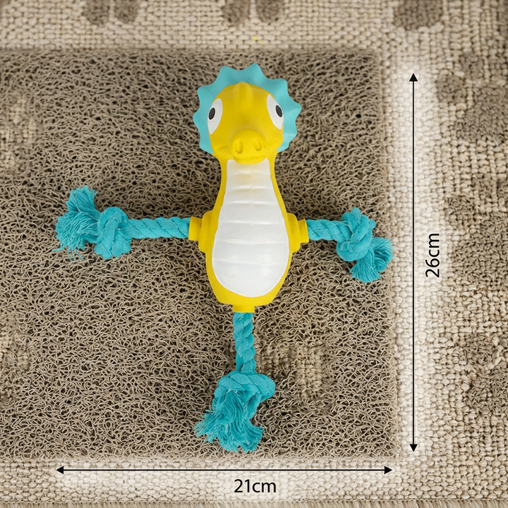 Durable Floating Dental Latex &amp; Rope Dog Toy