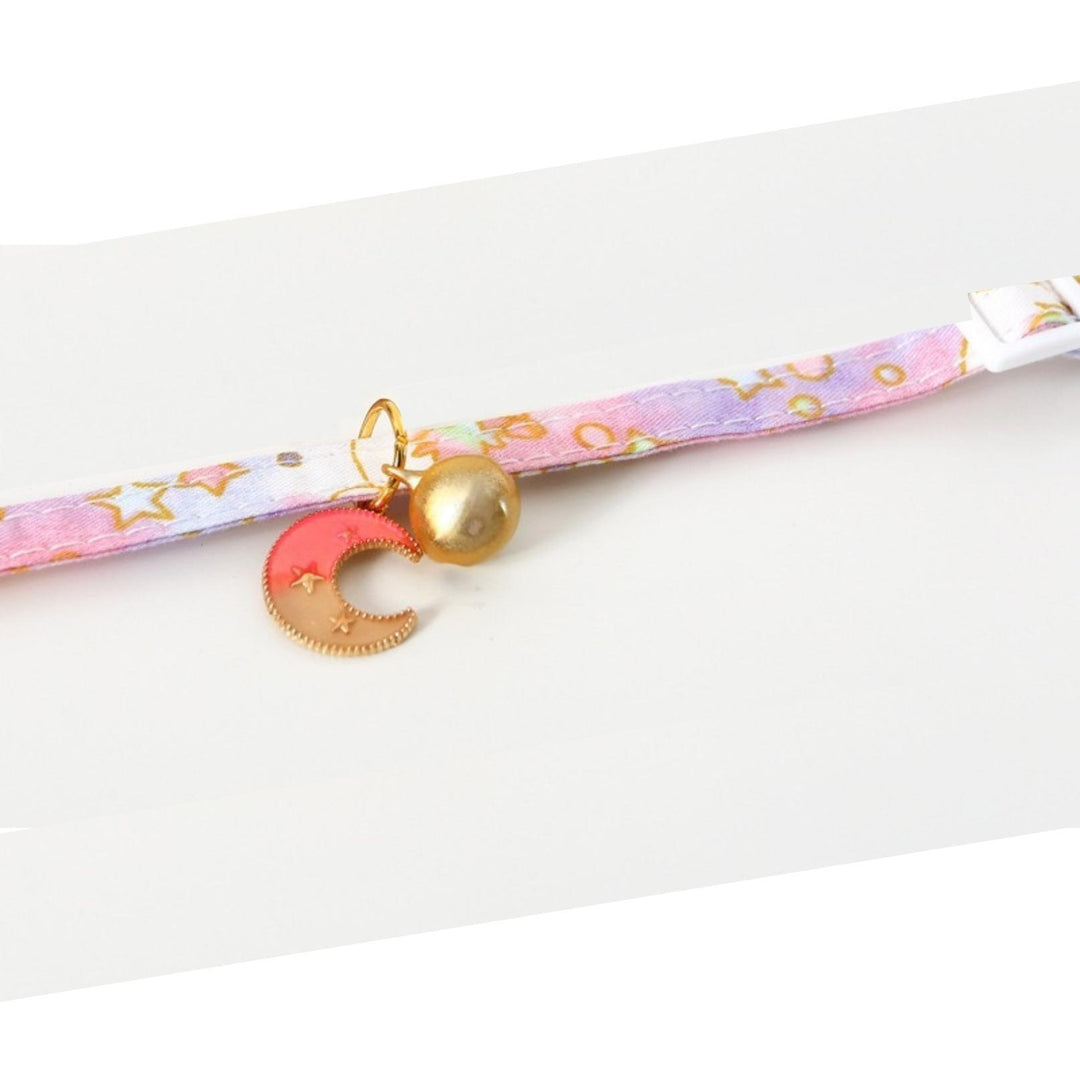 Sweet Moon and Star Series Adjustable Bell Cat Collar