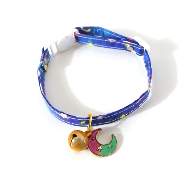 Sweet Moon and Star Series Adjustable Bell Cat Collar
