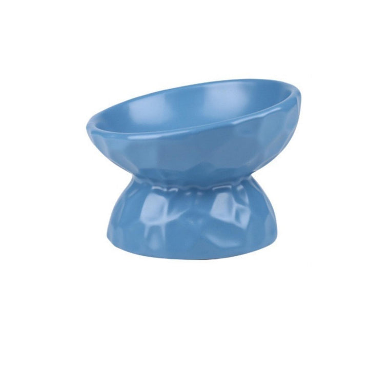 Tilting Ceramic Cat Bowls With Uneven Texture