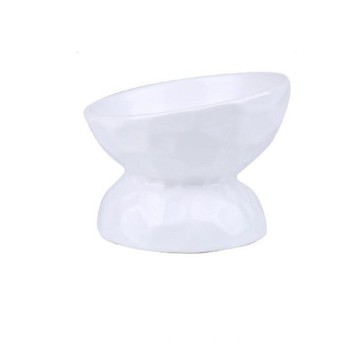 Tilting Ceramic Cat Bowls With Uneven Texture