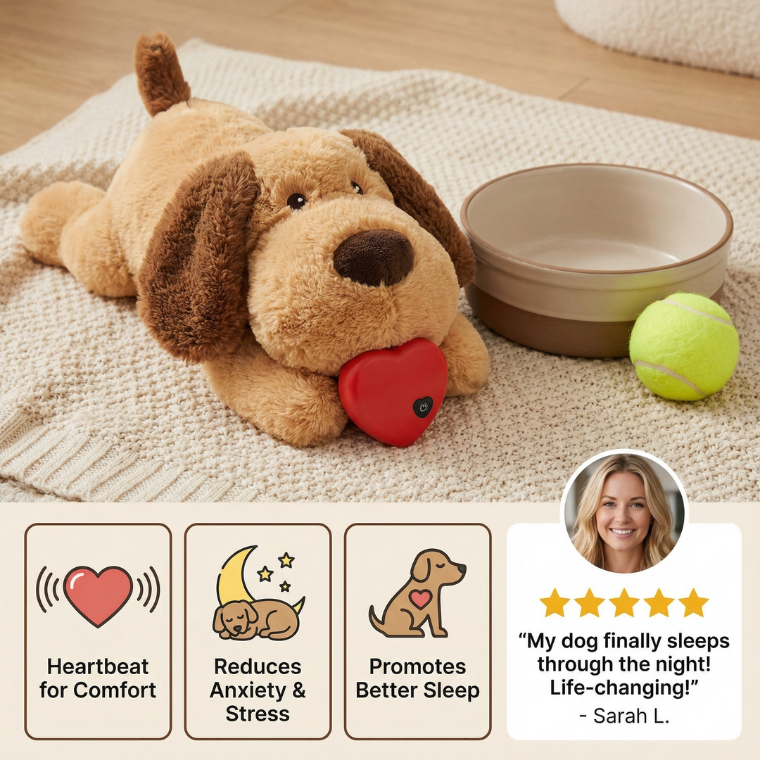 Calming Heartbeat Comfort Plush for Pets – Anxiety &amp; Stress Relief