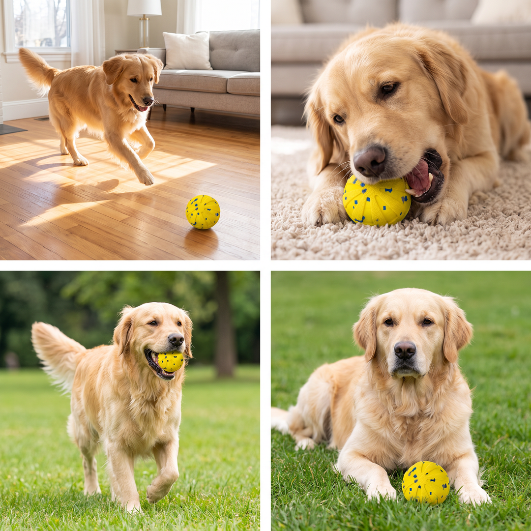 Interactive Rechargeable Dog Ball – Smart Rolling &amp; Dental Chew Toy